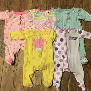 0-3 mo 5 cotton sleeper lot